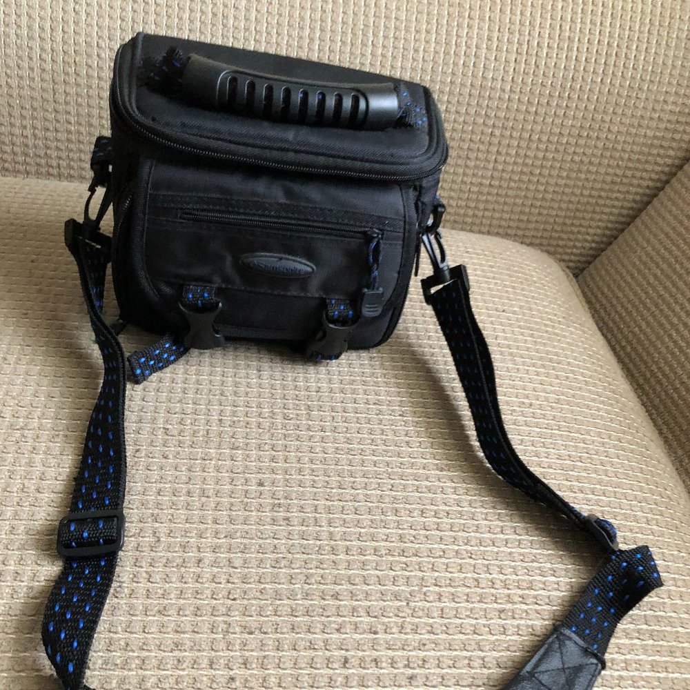 Samsonite Padded Black w Blue Nylon Shoulder Strap
